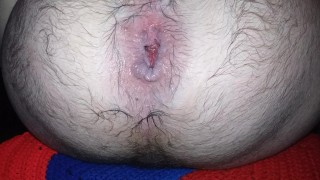 A hairy boy and his buttplug