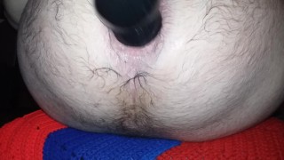 A hairy boy and his buttplug