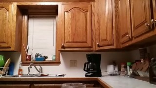 Fit teen with abs and munchies eating fetish smoking sneaky midnight snack