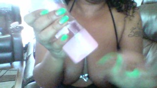 Grease up these big titties