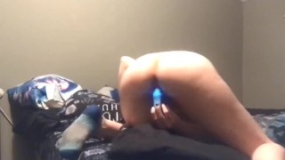 Amateur girl rides dolphin dildo