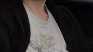 jacking off in car at the parking lot