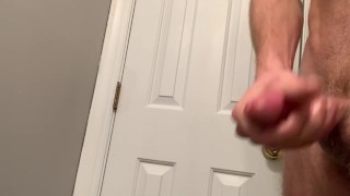 Sneaking in an afternoon jerk with cumshot