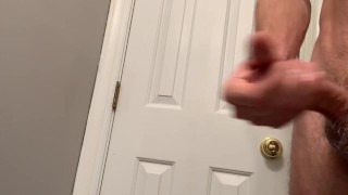 Sneaking in an afternoon jerk with cumshot