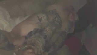 Kentucky teen Codicaine jacks off his huge tattooed dick Cumshot!