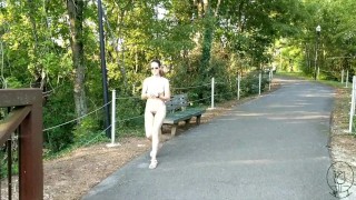 Nude walk in the park