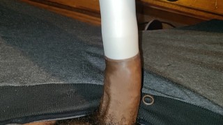 I explode into a vacuum tube my uncut black cock barely fit in