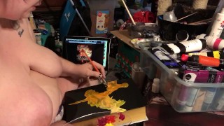 Boobs Ross - First time painting on camera