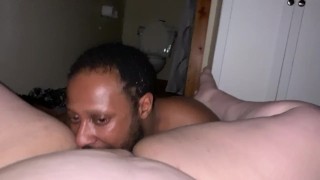 My sexy milk chocolate man eating my wet fat pussy