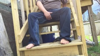 Soaking my Jeans on the Porch