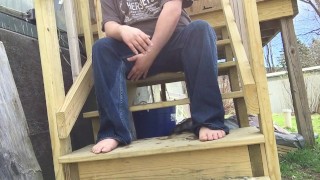 Soaking my Jeans on the Porch