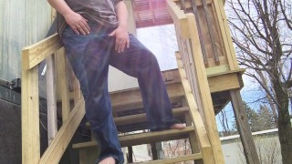 Soaking my Jeans on the Porch