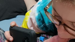 Woke up to wife trying to find best angle to photograph herself sucking me