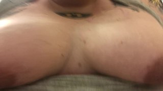 Bouncing tits while masterbating