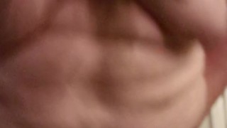 Fat guy tying and whipping tiny dick