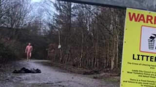 Naked walk in the forest