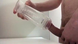 Fucking Clear Fleshlight with Sloppy Creampie