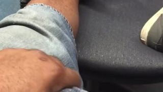 Playing with my hard dick at work