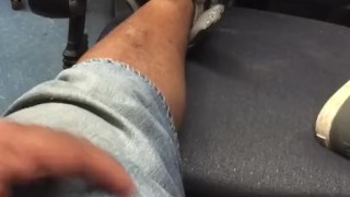 Playing with my hard dick at work
