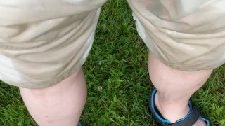 Peeing My Shorts in the Yard After Holding for Hours