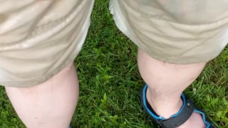 Peeing My Shorts in the Yard After Holding for Hours