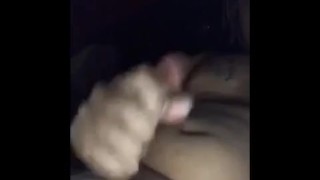 Jerking off to girlfriend while she in bed