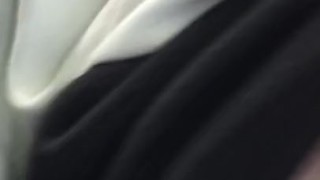 Little flashing in a store , public FLASH Mylie Blonde