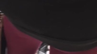 Little flashing in a store , public FLASH Mylie Blonde