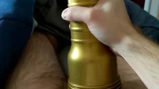 Smacking my big dick and cumming with sexy pink Fleshlight