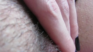 Extreme close up on my juicy big clitoris