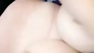 Playing with big natural tits