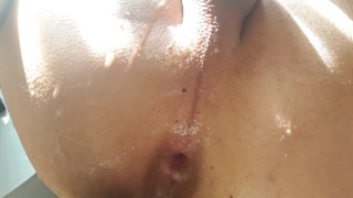 I dilate me little asshole with a big dildo gay french