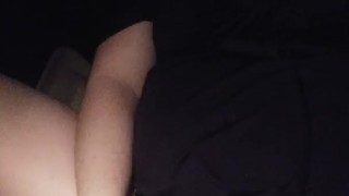 Girlfriend plays with herself in the car to screaming orgasm