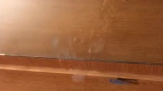 Talking dirty and spraying cum all over the mirror