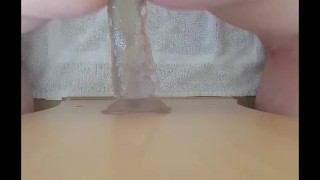 Bubble butt twink uses dildo