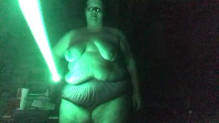 Boobs Ross Shows Off Her Lightsaber