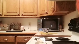 Sexy hard nipple teen milf eating ice cream from carton flashes perky small