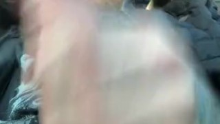 Jerkin off n cummin in car at dunkin