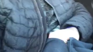 Jerkin off n cummin in car at dunkin