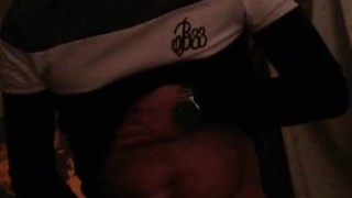 Wanking my big dick and slapping it