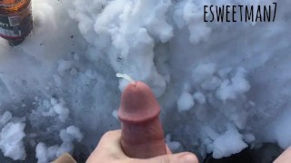 Big dick teen amateur solo play outdoor cum