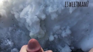 Big dick teen amateur solo play outdoor cum