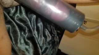 Penis pump black big dick pink head
