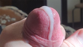 Super zoom cumshot. boy jerk off his cock