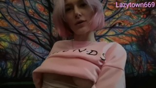 Playing with my tiny and perky tits
