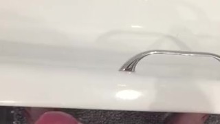 POV solo guy cums over bath