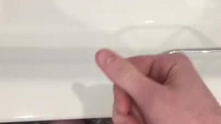 POV solo guy cums over bath