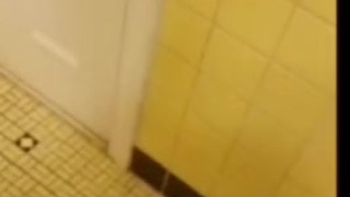 Solo jackoff an cum in the bathroom