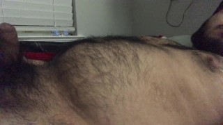 Belly inflation J/O after pizza stuffing