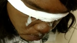 Sucking hotel managers dick in restroom